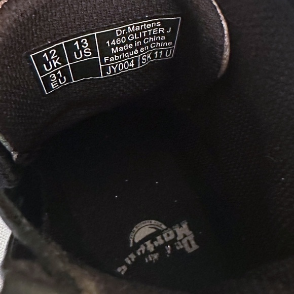 Dr. Martens Junior 1460 Rainbow Glitter Lace Up Boots - Picture 12 of 13